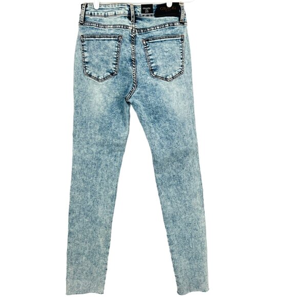 NWT Grace in LA Women's High Waist Side Stripe Blue Skinny Denim Jeans Size 25 - Picture 2 of 11